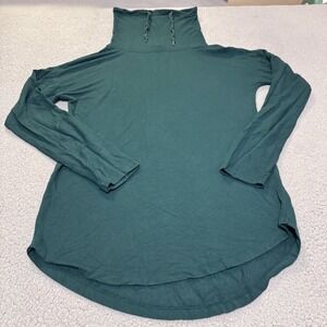 A New Day Long Sleeve Turtleneck Shirt Green Women's Size Extra Small Drawstring